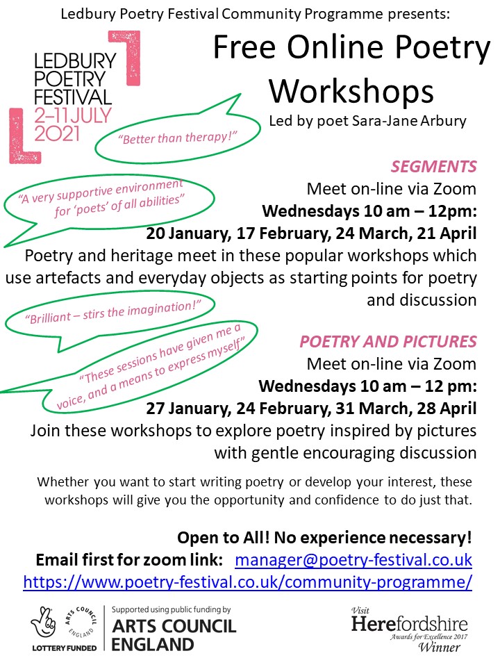 Community Poetry Workshops – 2021 dates! – Ledbury Poetry Festival
